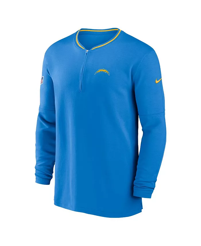 Мужская полузиповая толстовка тренера Los Angeles Chargers в порошково-голубом цвете Nike — фото 2