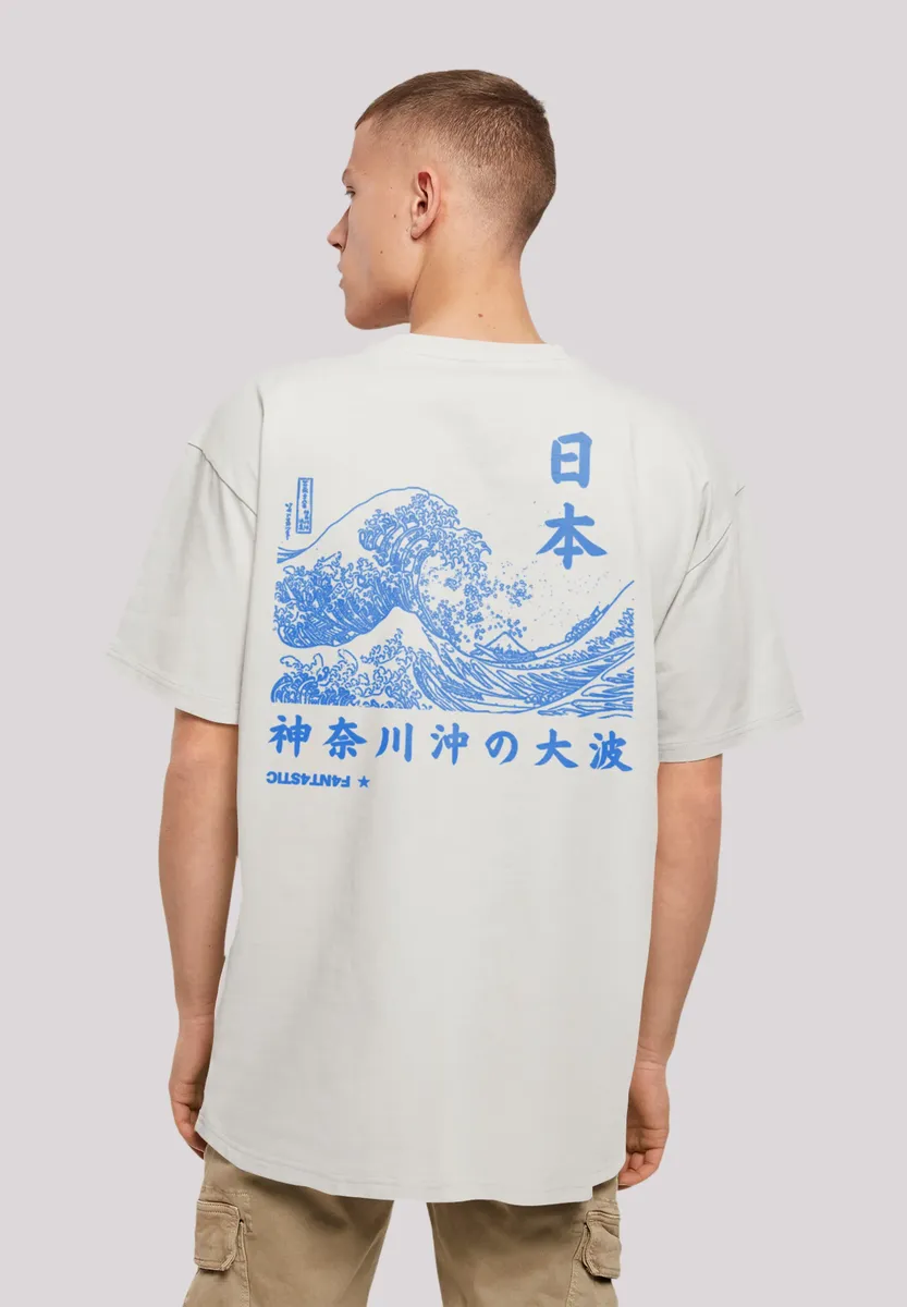 

F4NT4STIC Футболка "Kanagawa Wave", принт, цвет Lightasphalt