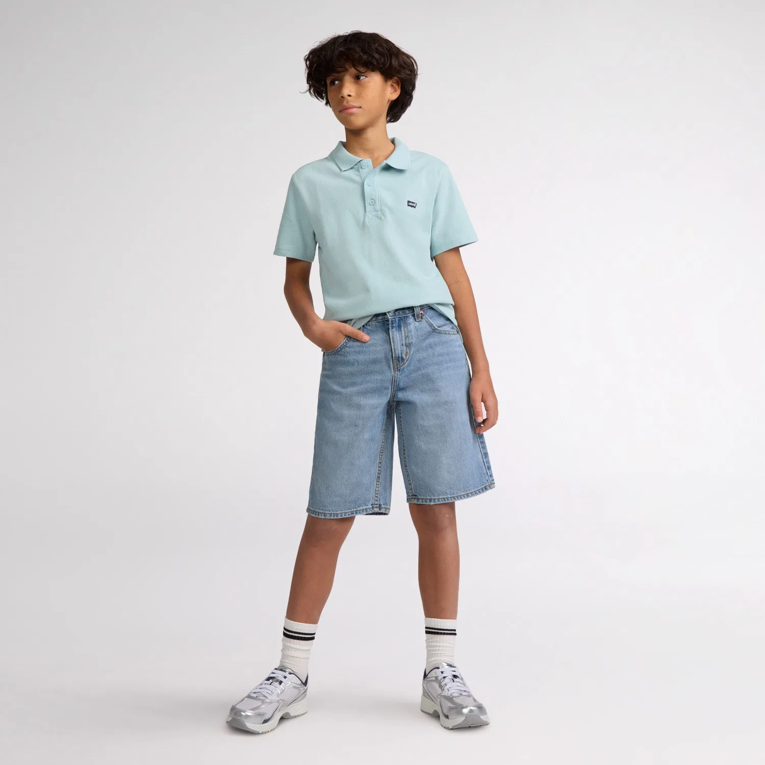 Шорты для скейтбординга, большие размеры для мальчиков 8-20 лет Levi's, Light Wash — фото 4