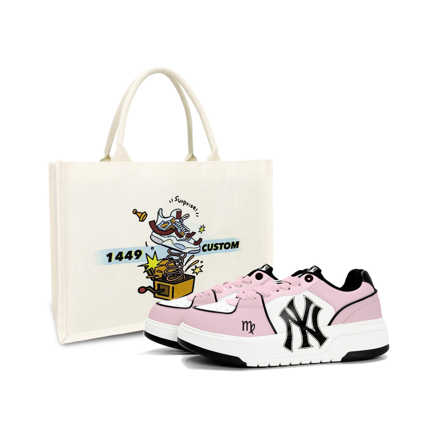 

Кроссовки для скейтборда unisex с амортизирующей стелькой Chunky Liner и износостойкой подошвой, низкие MLB, розовый