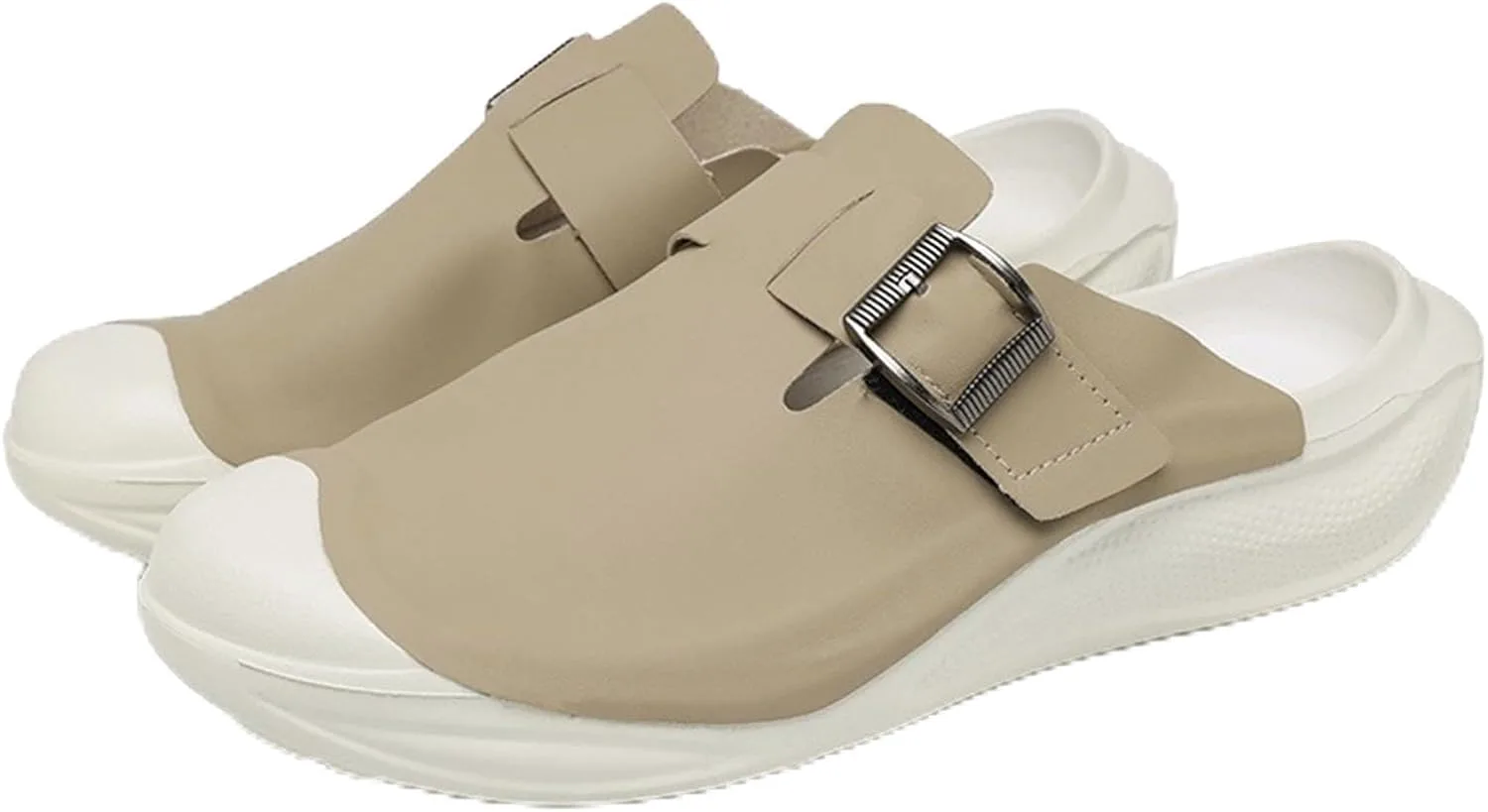 

Мужские мюли и сабо с открытой задней частью, удобные прогулочные обувь, дышащие тапочки с закрытым носком Abborora, хаки