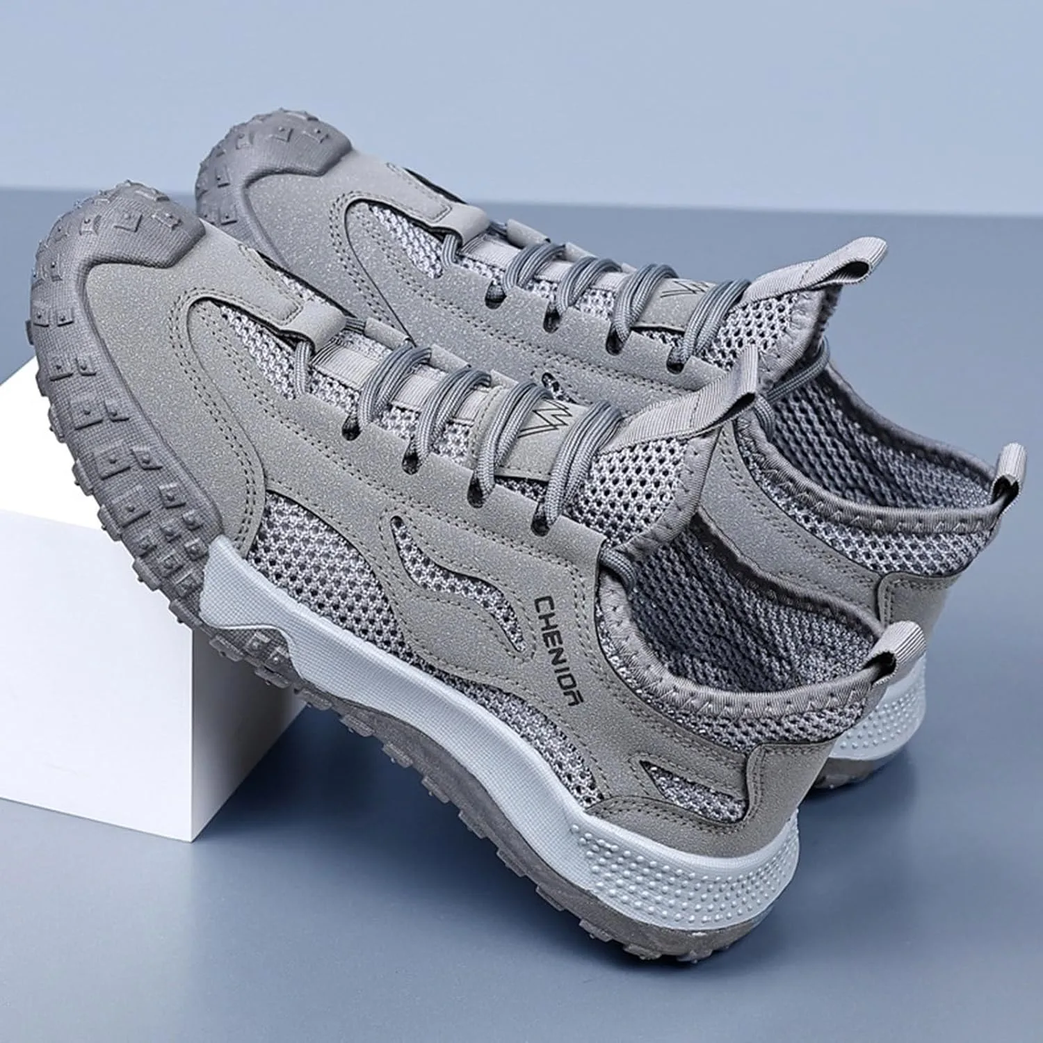 Кроссовки Herren Schuhe Straßenlaufschuhe Freizeit Laufschuhe Fitness Leicht Sportschuhe Atmungsaktiv Walkingschuhe Уличная обувь для бега Gehen Herrenschuhe Generisch, серый — фото 3