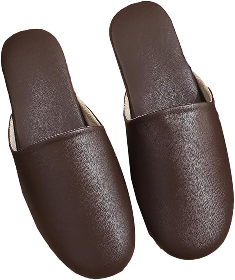 

Домашние тапочки Yafirgeer из натуральной кожи для женщин и мужчин, роскошные однотонные сандалии, противоскользящие, для дома и улицы, Coffee