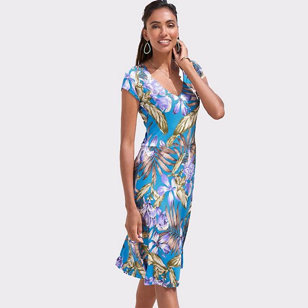 

Женское платье с v-образным вырезом Lascana, Blue Multicolor