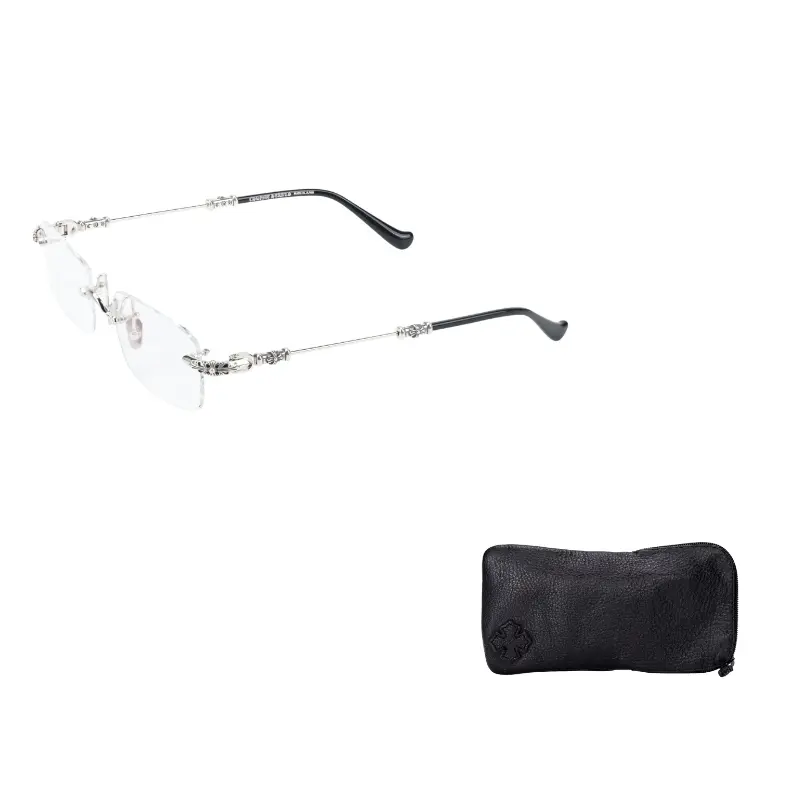

Chrome Hearts Металлическая прямоугольная оправа для очков мужская Silver, Silver