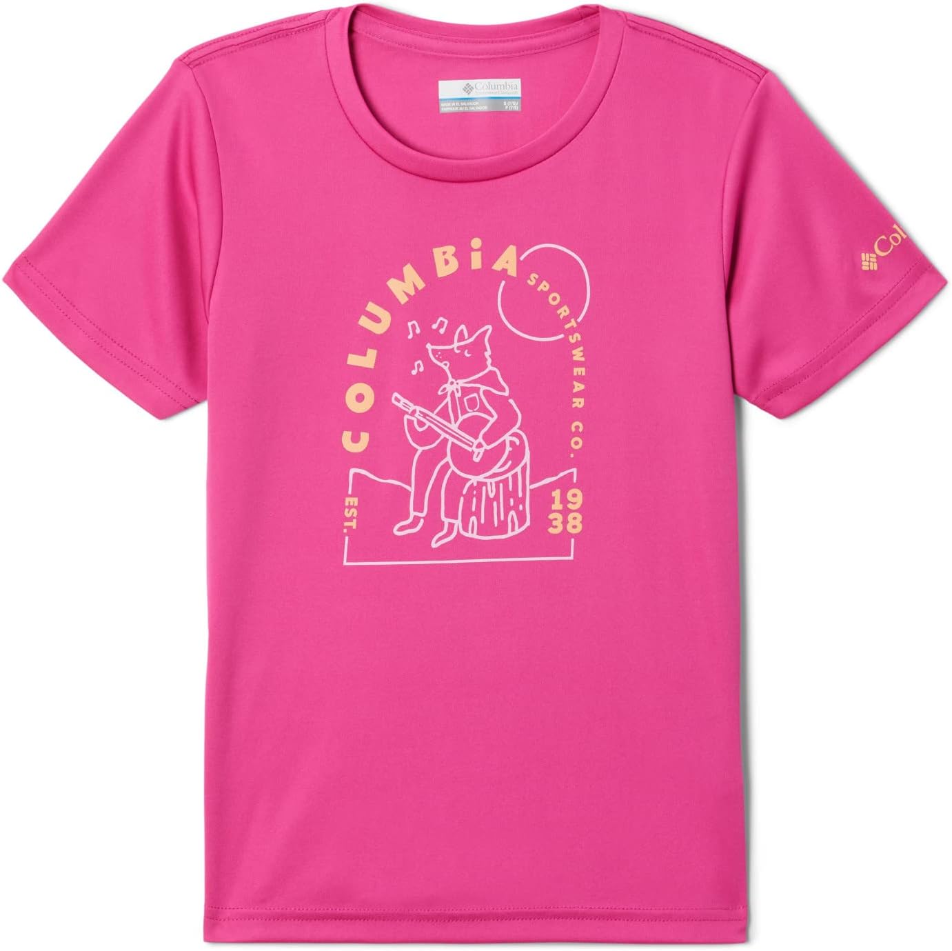 

Columbia Girls' Mirror Creek футболка с коротким рукавом и принтом, Pink Ice/Camp Tunes Graphic, Розовый, Columbia Girls' Mirror Creek футболка с коротким рукавом и принтом, Pink Ice/Camp Tunes Graphic