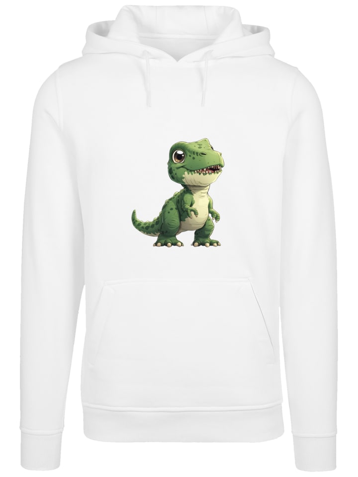 

F4NT4STIC Толстовка с милым зеленым динозавром в белом цвете