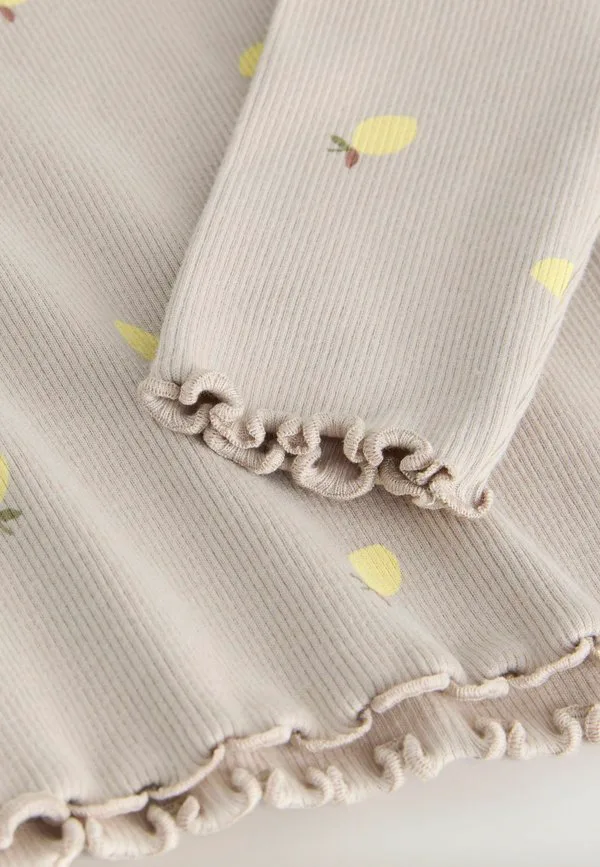 Рубашка с длинным рукавом, прямого кроя Next, Neutral Lemon Print — фото 3