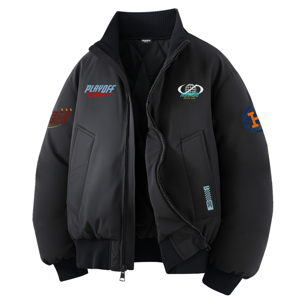 

Пуховик Unisex Stand Collar Fleece lined HUANQIU, черный