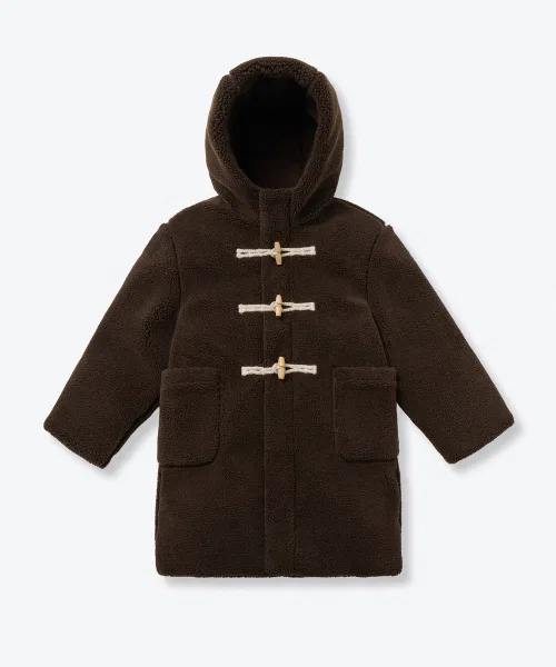 Детская куртка-дафл с капюшоном MUSINSA STANDARD KIDS, коричневая — фото 2
