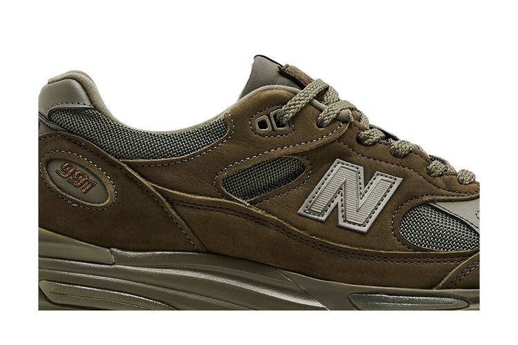 Кроссовки New Balance Stone Island x 991v2 Made in England Ghost Pack - Military Green, зеленый — фото 2