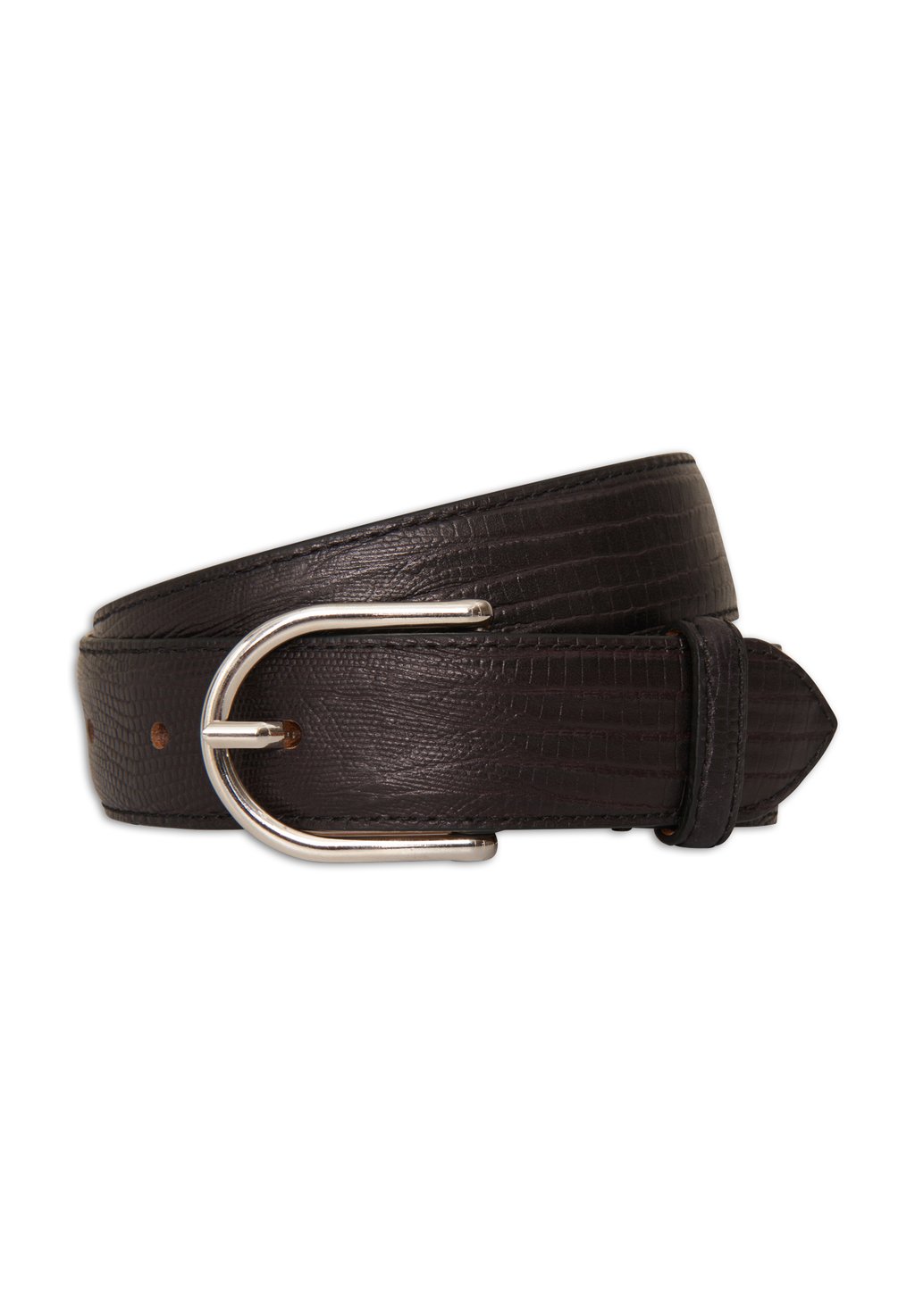 

Пояс ROUND BUCKLE LIZARD Oscar Jacobson, черный