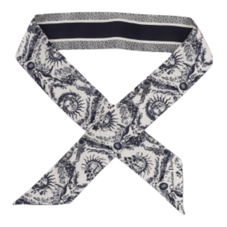 

Шёлковый шарф DIOR синий женский