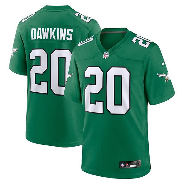 Мужская футболка Brian Dawkins Kelly Green Philadelphia Eagles Alternate Retired Player Game Nike — фото 2