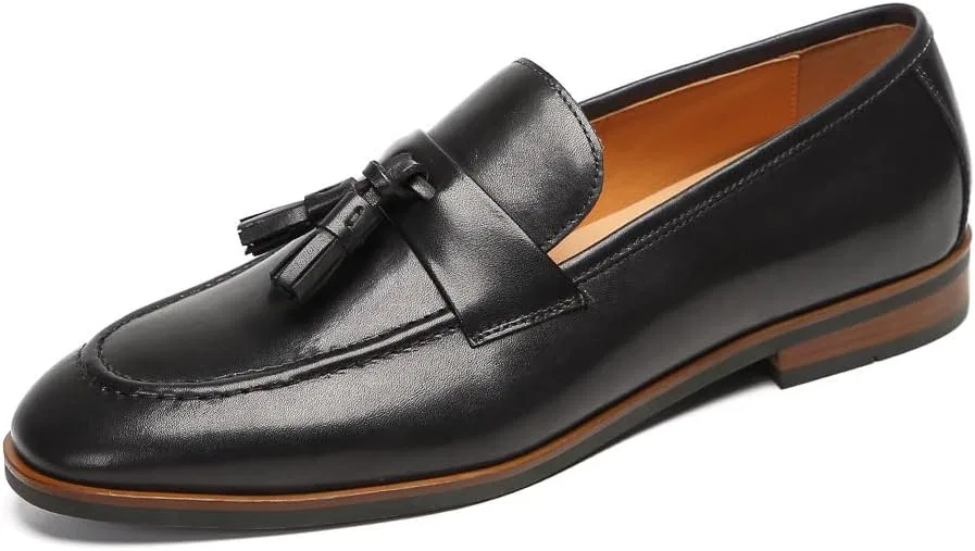 Лоферы мужские, кожа телячья, Loafers for Men, Black FIAVOM