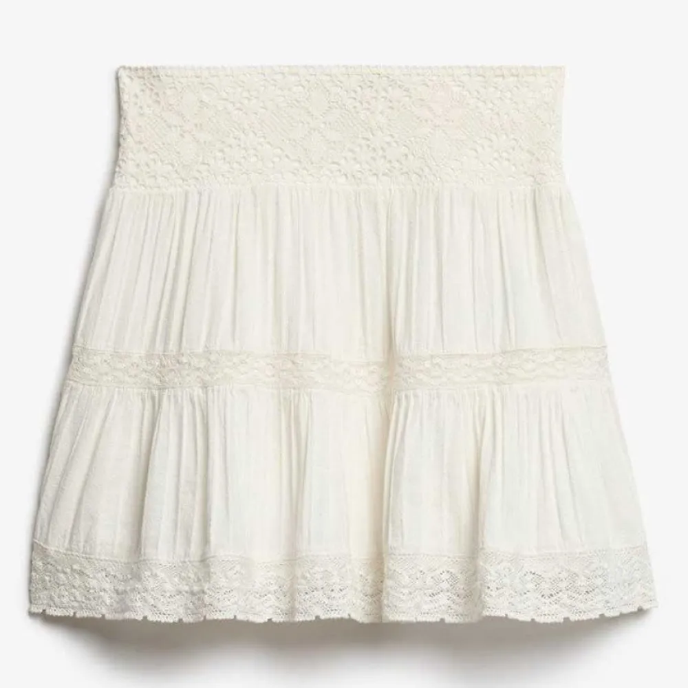Юбка Superdry Ibiza Lace Mix short skirt, белый — фото 3