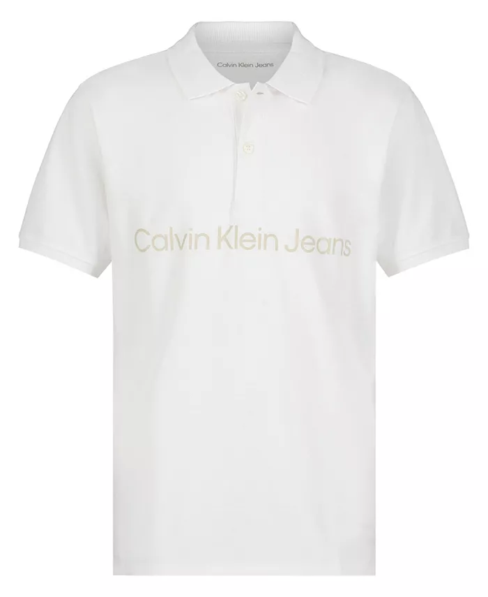 

Поло с коротким рукавом для мальчиков старшего возраста Calvin Klein, белый