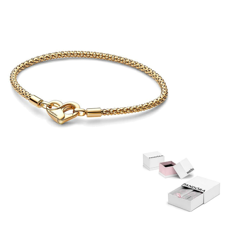 

Pandora Золотое покрытие, сплав меди и серебра, браслеты, женские, gold