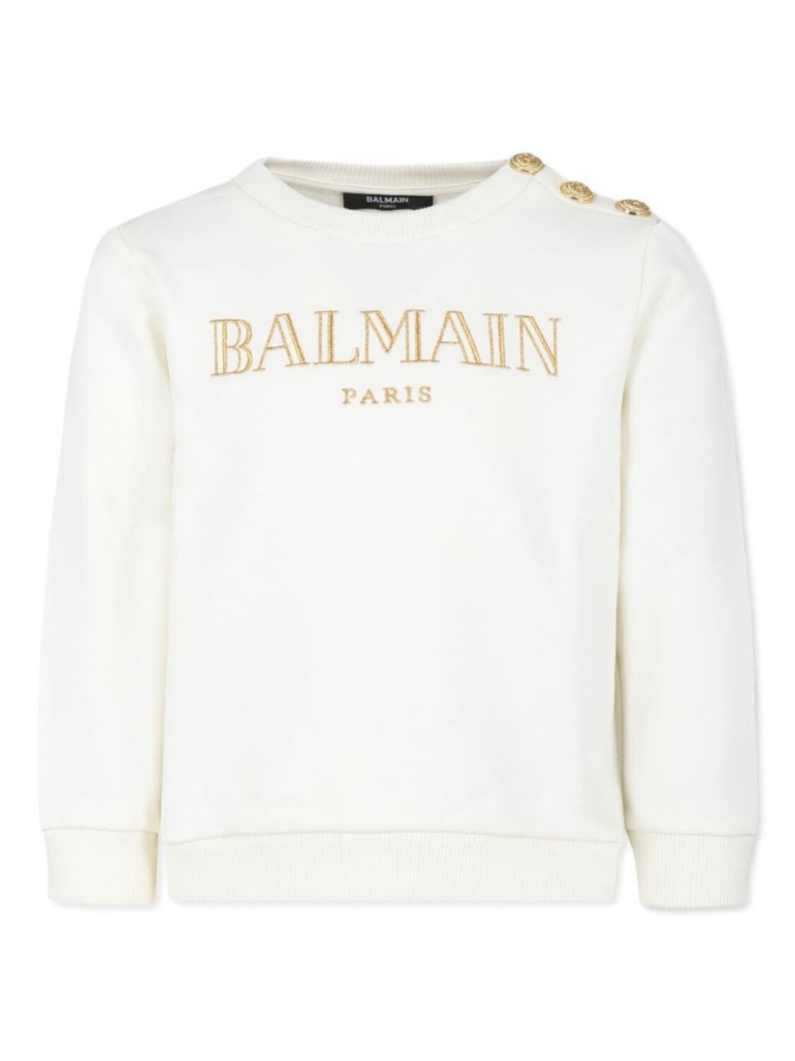 

Balmain Kids хлопковая толстовка с вышитым логотипом, белый
