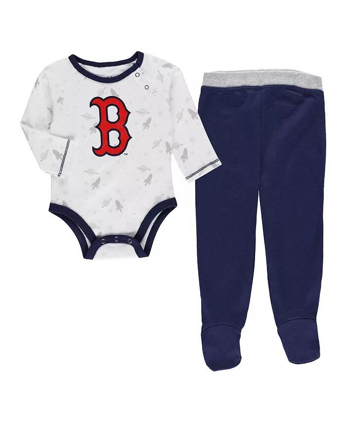 

Комплект из боди Boston Red Sox Dream Team, шапочки и штанов для новорожденных и младенцев, мальчиков и девочек, темно-синего и белого цвета Outerstuff