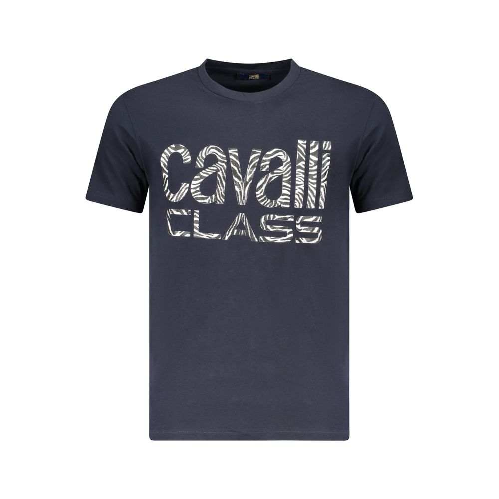 

Синяя хлопковая мужская футболка Cavalli Class