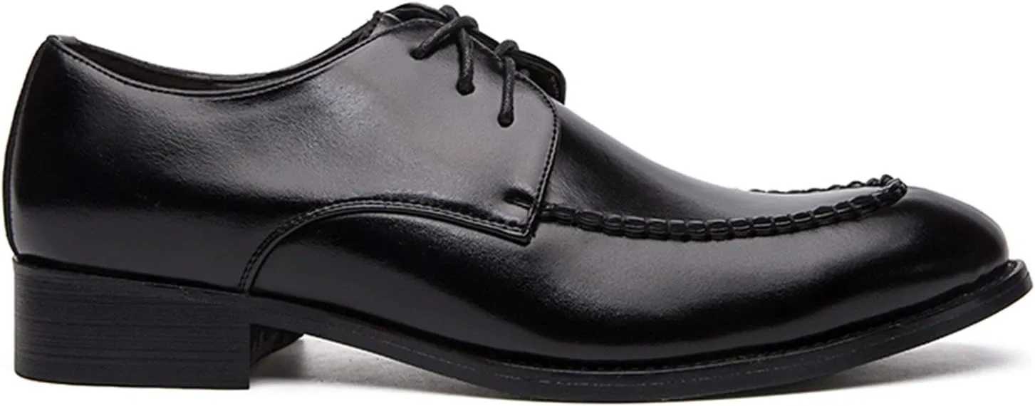 

Мужские оксфорды на шнуровке, с фартуком, с разрезным мысом, дерби, из искусственной кожи, низкие, с резиновой подошвой против скольжения, антискользящие, классические ZUZALA, черный