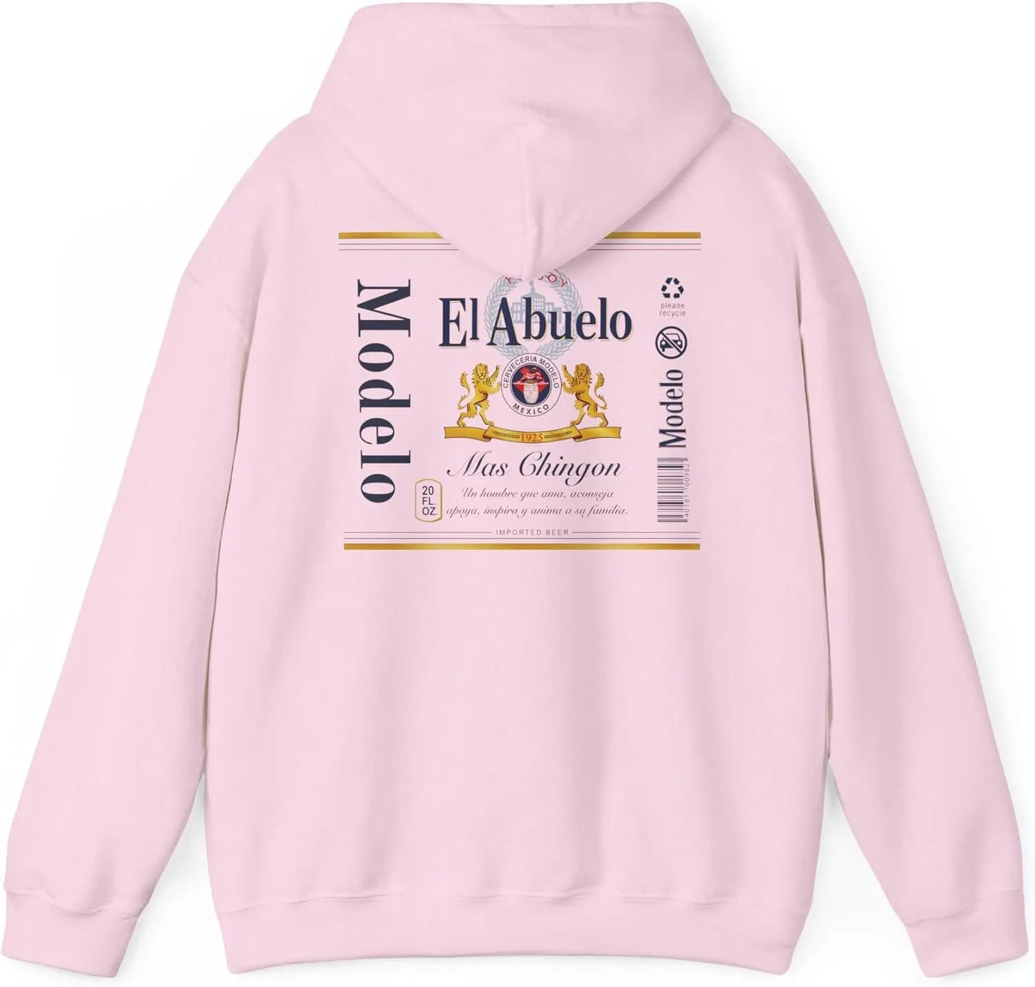 Худи унисекс в винтажном стиле | El Abuelo Modelo, Уютная толстовка для папы, Свободный крой, Уникальный стиль, Комфорт на каждый день, Пиво Modelo — фото 2