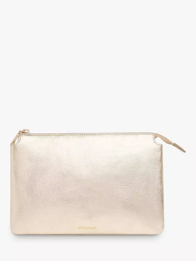

Клатч Whistles Elita Leather Double Pouch, золотой