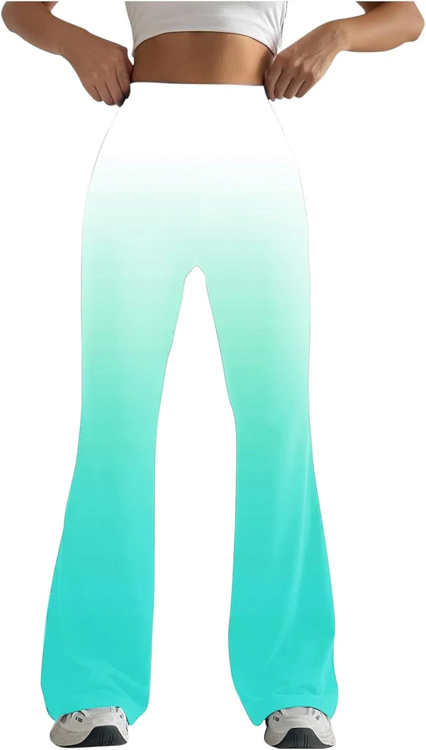 Леггинсы для йоги с завышенной талией, градиентные, Mint Green