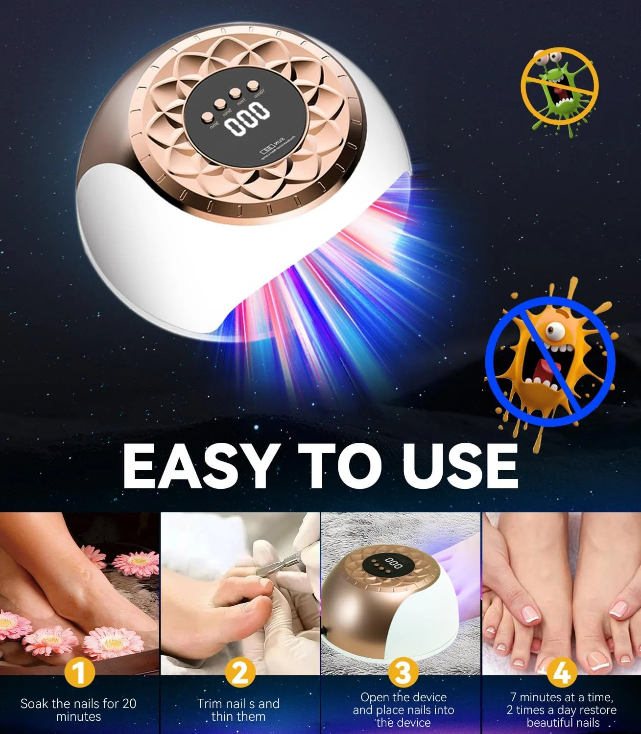 Лазерное устройство для ногтей от Nail Pil Laser Devices Xswccjj, Clear — фото 4