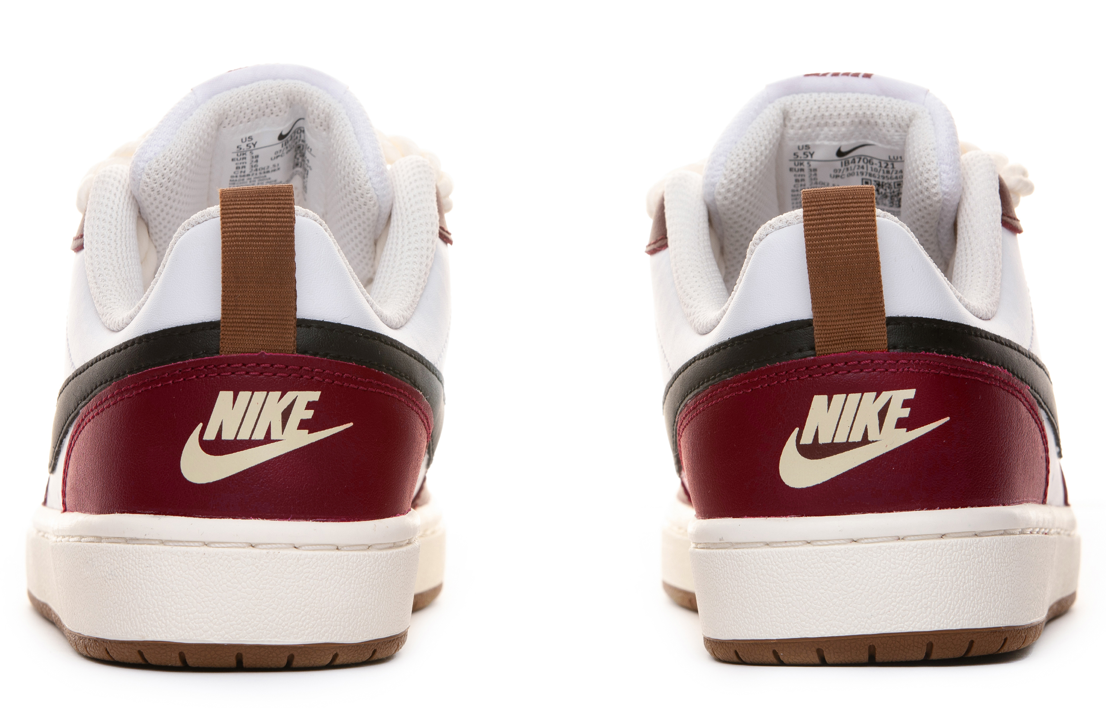 Кроссовки для скейтбординга Court Borough 2 Court Borough Low2 подростковые Nike, бургундия — фото 4