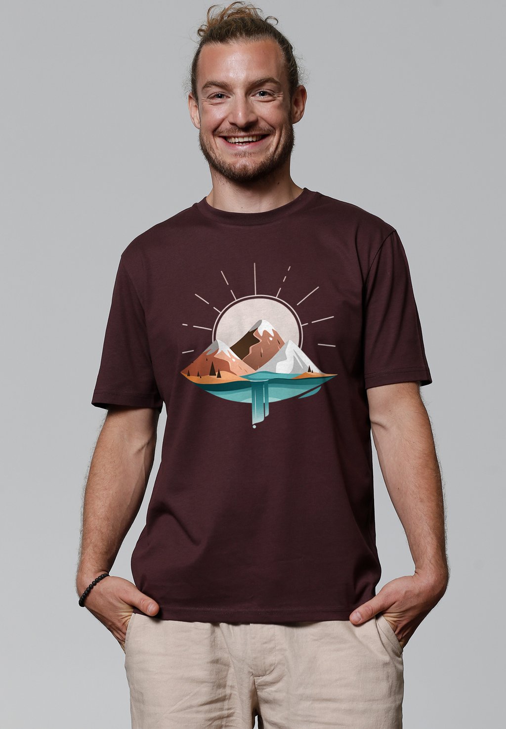 

Футболка с принтом SUNRISE LAKE watapparel, темно-красный