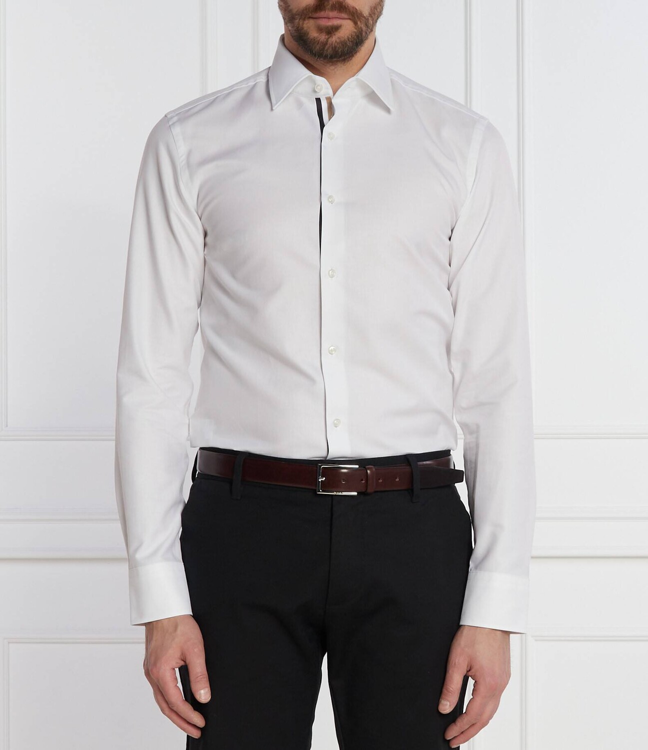 

Рубашка BOSS BLACK HANK Slim Fit, белый