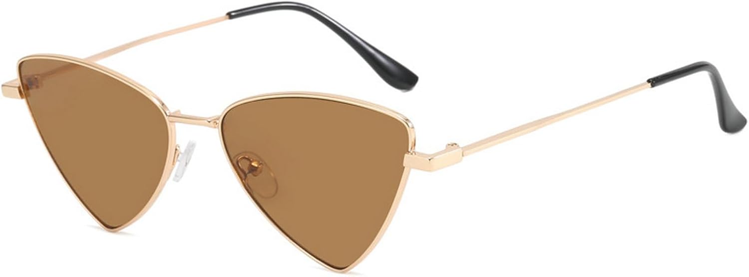 

Винтажные солнцезащитные очки «кошачий глаз» для женщин, треугольные солнцезащитные очки, металлические солнцезащитные очки для женщин, защита от ультрафиолета UV400 mincl, C6