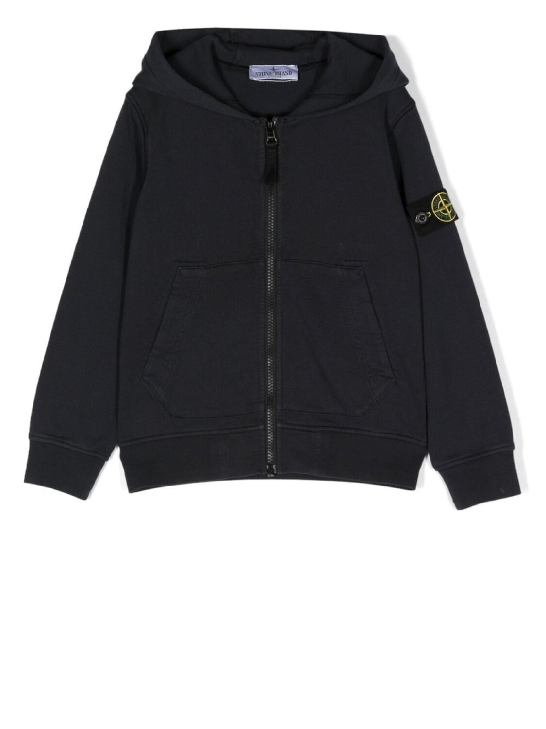 

Stone Island Junior худи на молнии с нашивкой-логотипом, синий