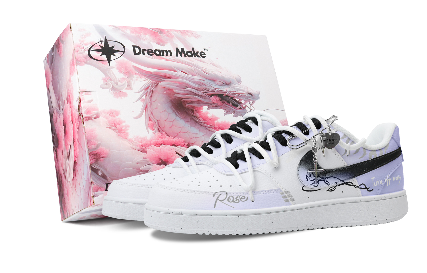 

Nike Кроссовки Court Vision 1 мужские низкие бело-черно-фиолетовые фиолетовые, цвет Purple