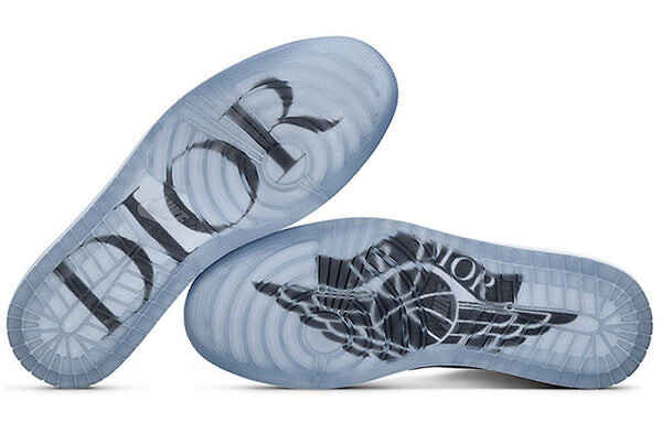 Кроссовки 1 высокие og x dior Air Jordan, серый — фото 4