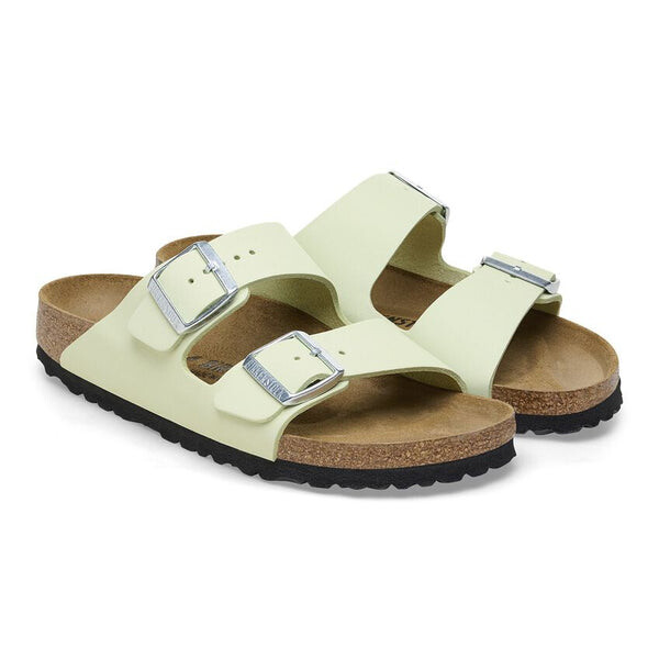 Тапочки arizona nubuck leather narrow fit sandals 'faded lime' Birkenstock, зеленый — фото 2