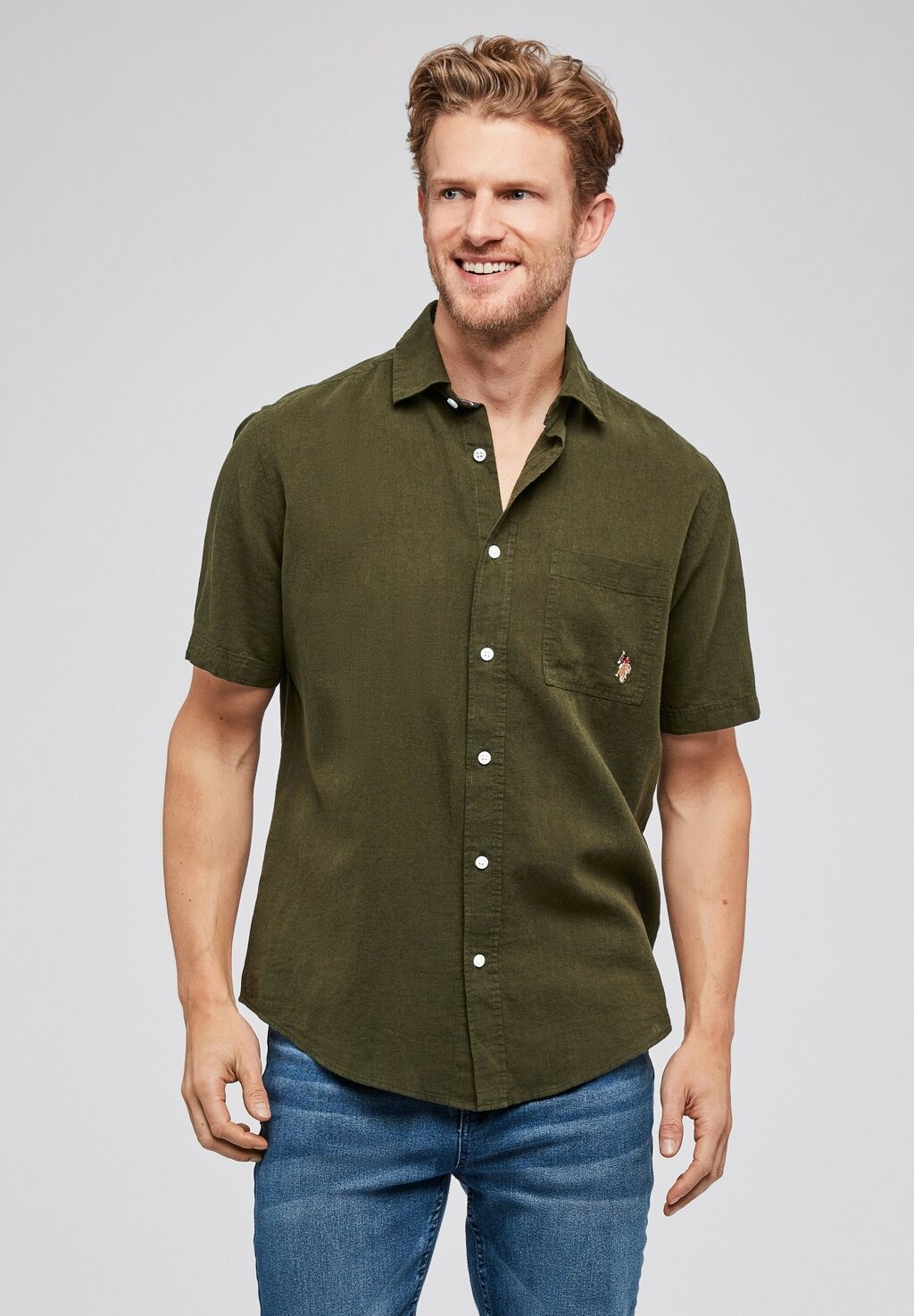 

Рубашка FLORI U.S. Polo Assn., цвет forest night