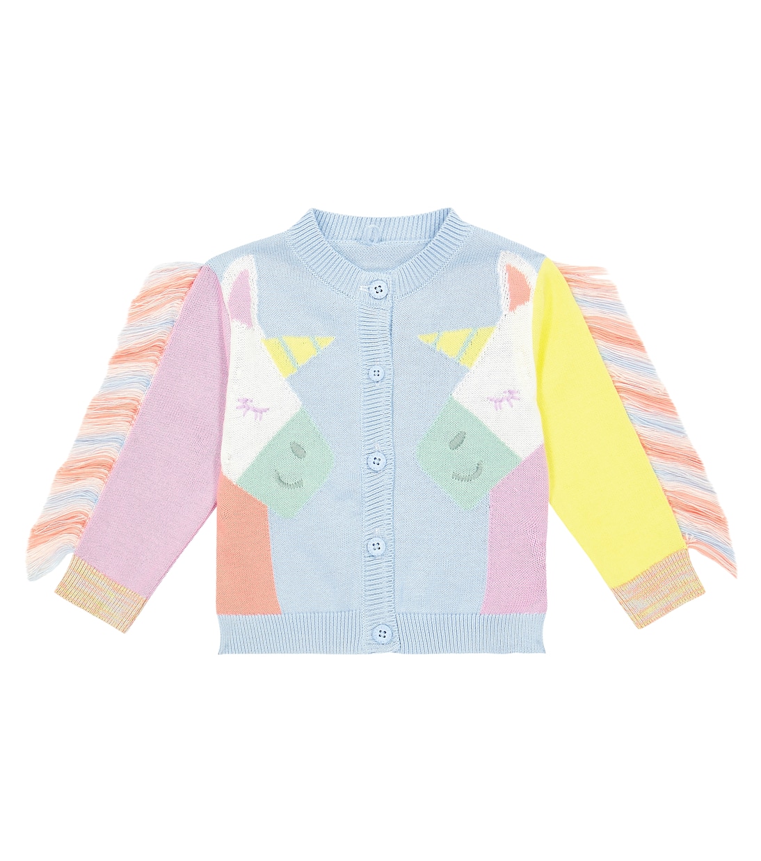 

Детский хлопковый кардиган с оборками Stella McCartney Kids, светло-синий