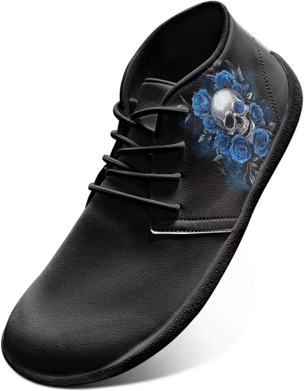 

Кроссовки для мужчин с широкой носовой частью, обувь с нулевым перепадом, минималистичная обувь для тренировок, кроссовки для кросс-тренинга Pointodoor, Skull Blue Rose