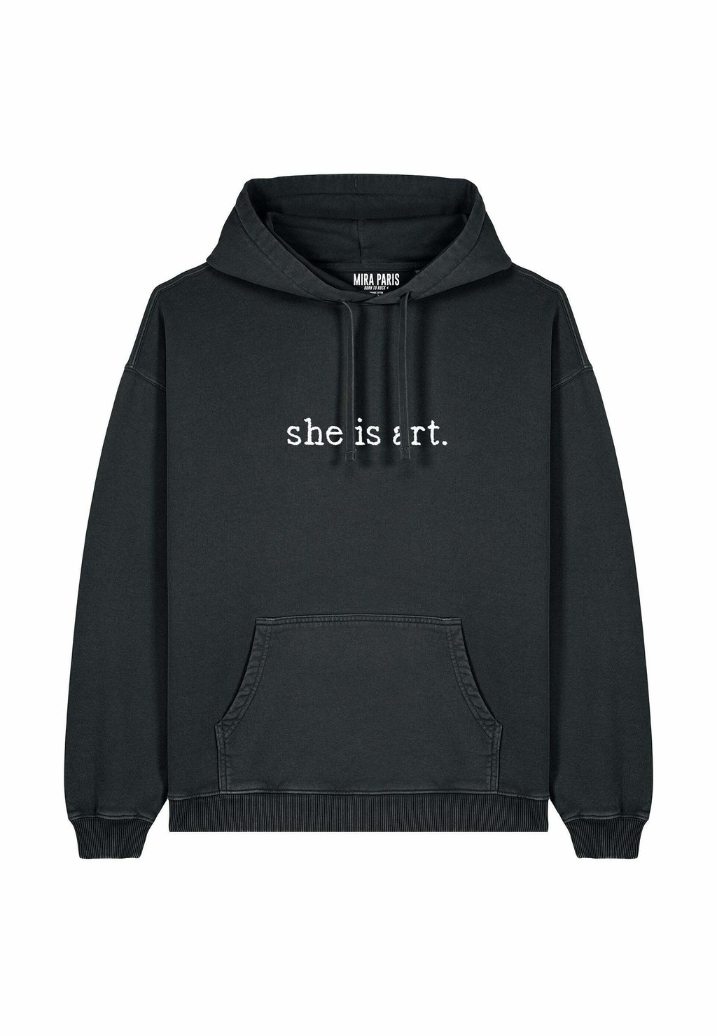 

Толстовка SHE IS ART EMBROIDERY UNISEX VINTAGE con cappuccio Mira Paris, металлик сине-черный