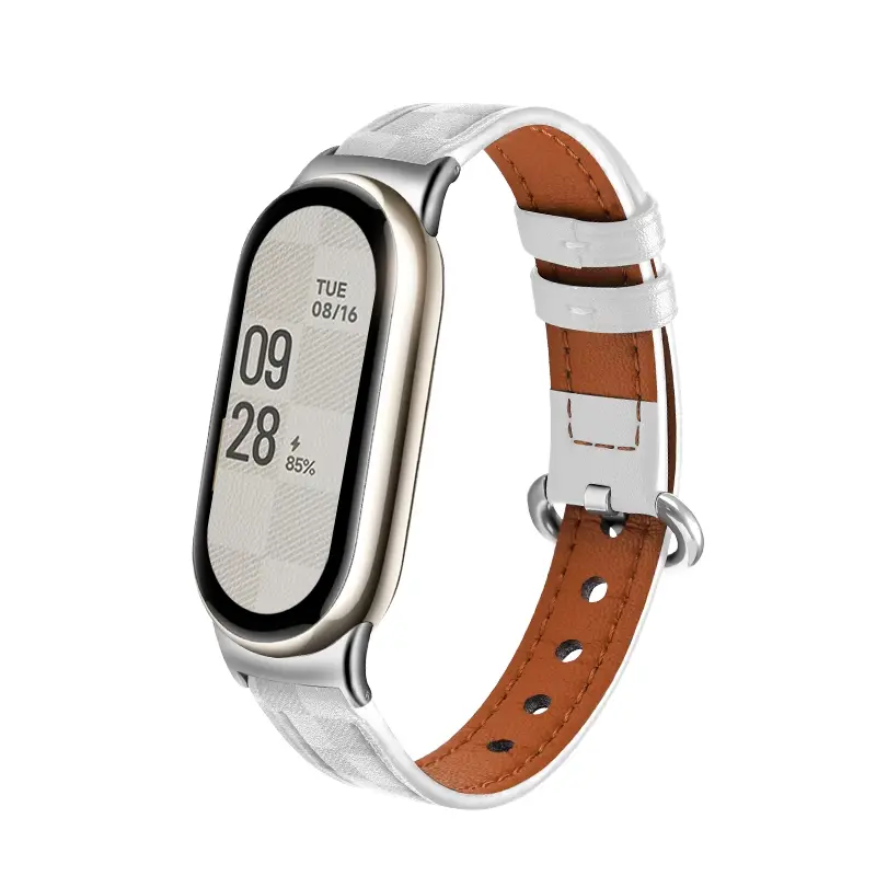 

Biaodaige Часы Strap Xiaomi Compatibility Genuine Leather Material 205mm, Ecru