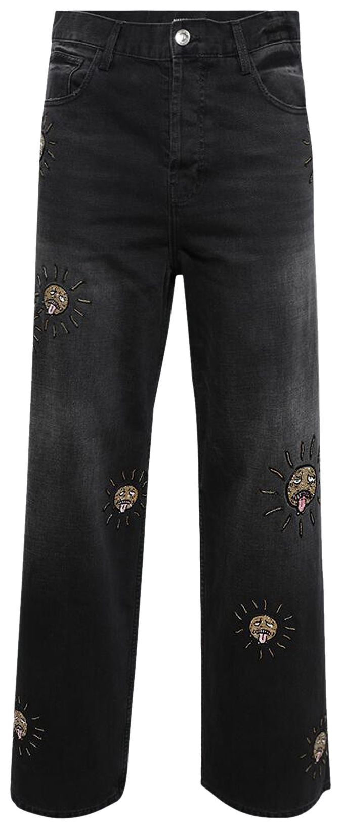 

Джинсы Nahmias Beaded Sun Wide Jeans 'Charcoal Wash', черный