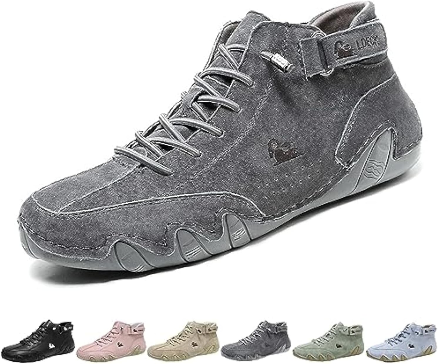 

Воднонепромокаемые легкие кроссовки Explorer для походов, кемпинга и вождения, высокие чукка-бутсы с противоскользящей подошвой, дышащие, для женщин и мужчин, итальянская ручная работа, спортивная обувь Boxpopla, серый