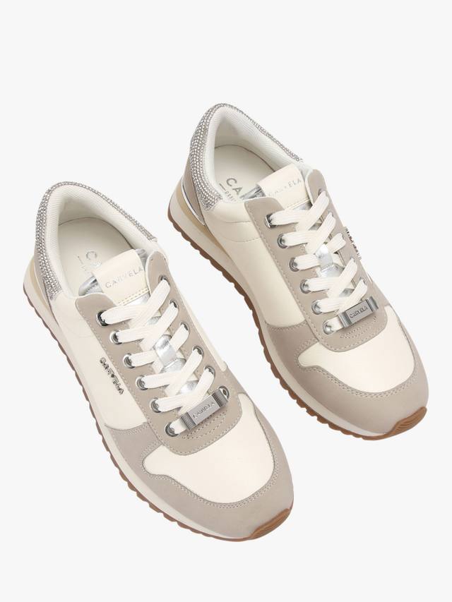 Кроссовки на шнуровке florencia color block Carvela, цвет White/Taupe — фото 3