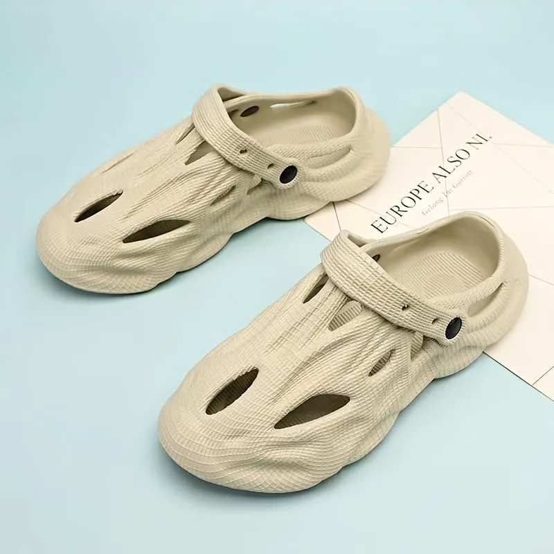 

Мужские шлепанцы однотонные, с закрытым носком, противоскользящие, для дома и улицы, для душа, пляжа и бассейна, быстросохнущие, из пеноматериала Hhhchpm, бежевый