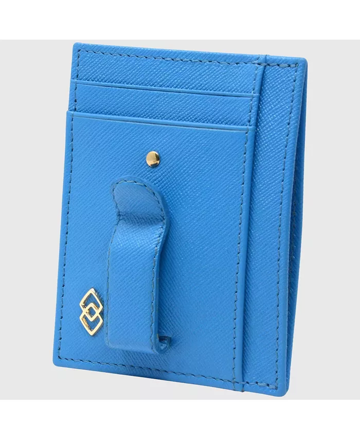 

Мужской RFID-кошелек Double Diamond для переднего кармана с денежным зажимом в минималистичном стиле Alpine Swiss, синий