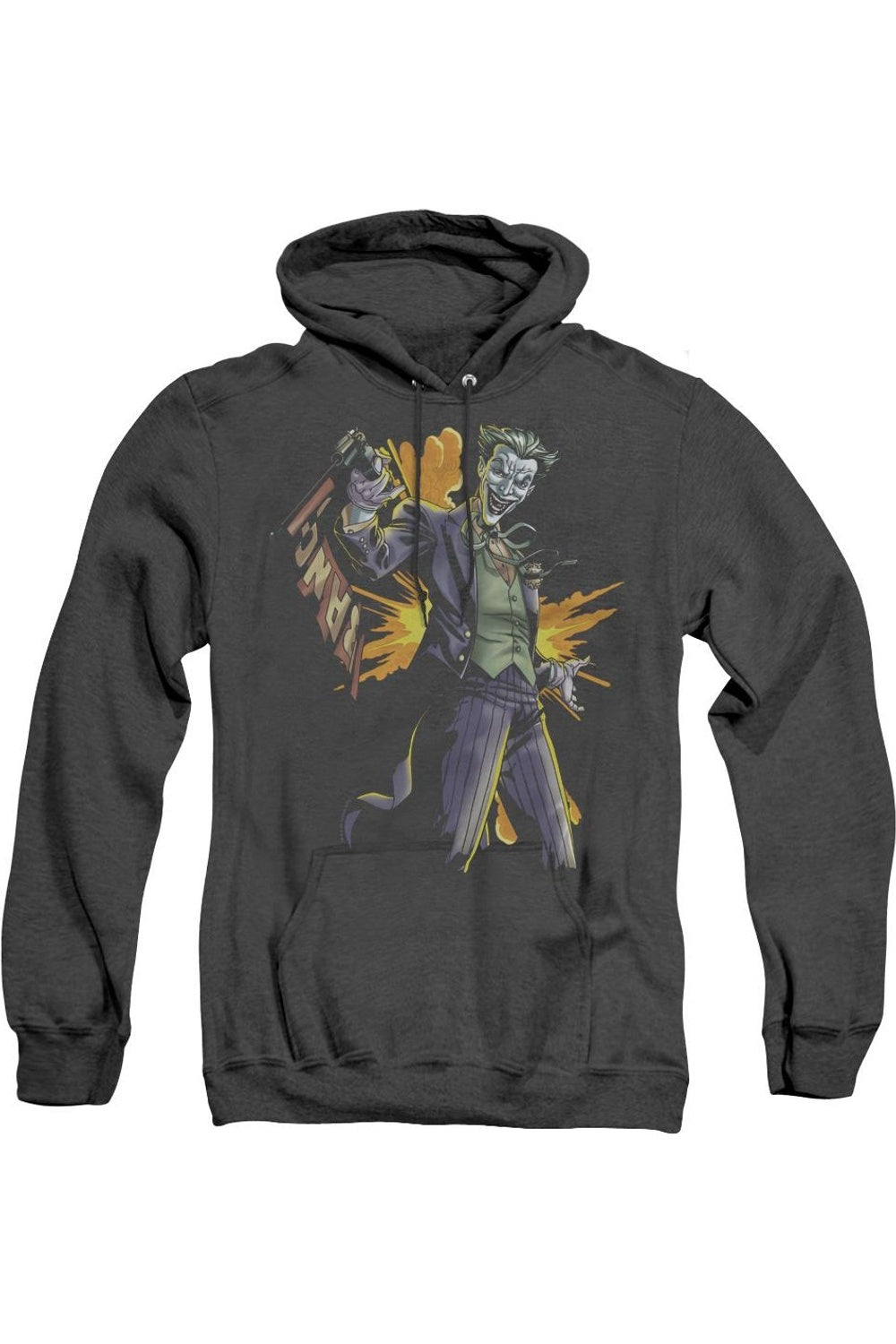 

Batman Joker Bang Adult Heather Hoodie / Толстовка с капюшоном Gildan, черный