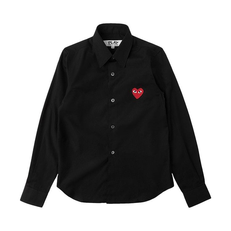 

Топ Comme des Garçons PLAY Red Heart Button Up, Black